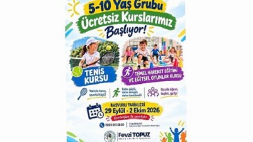 Milas Belediyesi Tenis, Temel Hareket Eğitimi ve Eğitsel Oyunlar Kursları İçin Kayıtları Başlatıyor