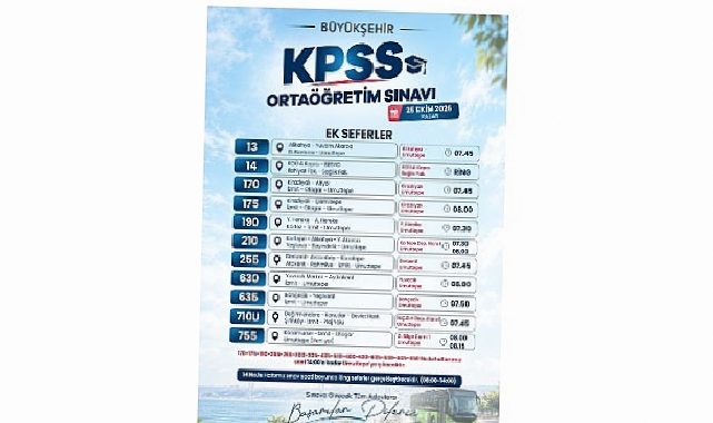 Büyükşehir’den KPSS için özel ulaşım planlaması