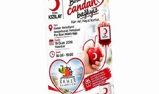 Türk Kızılay kan bağışı tırı Kemer Belediyesi Hizmet Alanı’na geliyor
